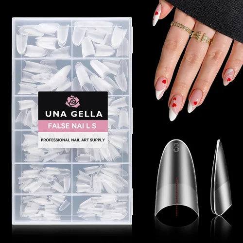 Vista 12 de UNA GELLA Puntas de uñas de gel de almendra cortas: 504 puntas de uñas