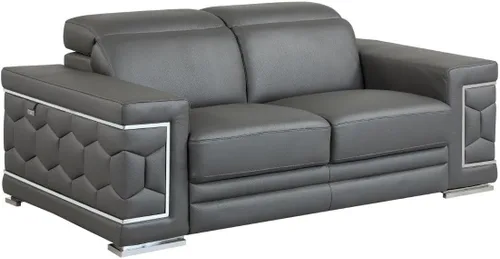 Vista 31 de Blackjack Furniture Usry - Sofá tapizado de piel italiana, color caqui