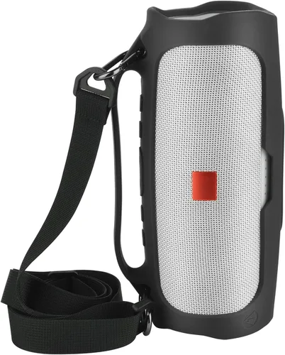Vista 9 de Funda de silicona para altavoz portátil JBL Charge 4 impermeable, funda de transporte de viaje, funda protectora con asa, correa de hombro ajustable