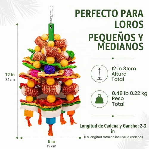 Vista 2 de Bird Toys Natural Corn Cob Loofah Chew Toys for Large Medium Parrots
