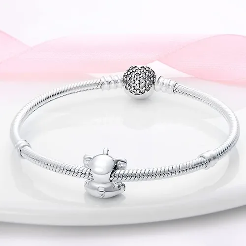 Vista 3 de LIGHTDOG 925 Sterling Silver Beads Charms fits Pandora Charm Bracelets for Woman Cartoon Avatar Dangle Pendant Bead,Girl Jewelry Beads Gifts for
