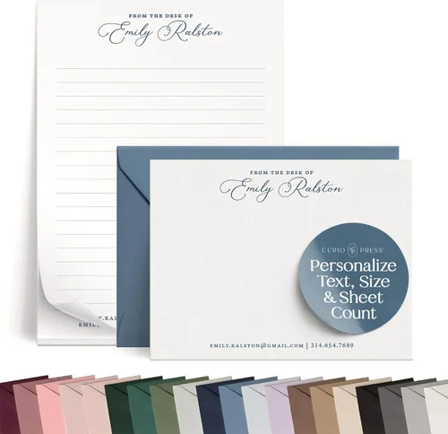 Vista 11 de Curio Press Tarjetas de notas de papelería personalizadas con sobres, tarjetas personalizadas hechas a mano y tarjetas de felicitación, tarjetas