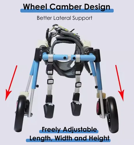 Vista 4 de Dog Wheelchair Injured All Legs Pet Leg Braces, Small Medium Large Handicap 4 Wheels Full Support, Comfortable Wheel Rolling Tools