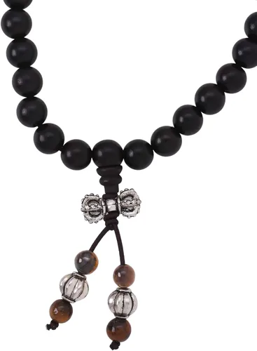 Vista 5 de Mandala Crafts Collar de cuentas de madera mala, cuentas de Japa Mala, collar de 108 cuentas, pulsera de cuentas mala, collar de cuentas de oración