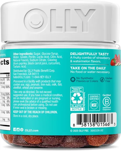 Vista 8 de OLLY - Gomita multivitamínica para adolescentes, apoyo para la piel saludable y el sistema inmunológico, 15 vitaminas esenciales, biotina, zinc