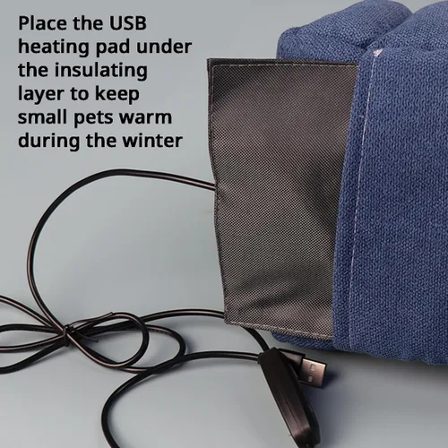 Vista 3 de MANON ROSA Hamster Hideout - Cama de invierno - Acogedora jaula para mascotas, almohadilla térmica y hamaca colgante para animales pequeños