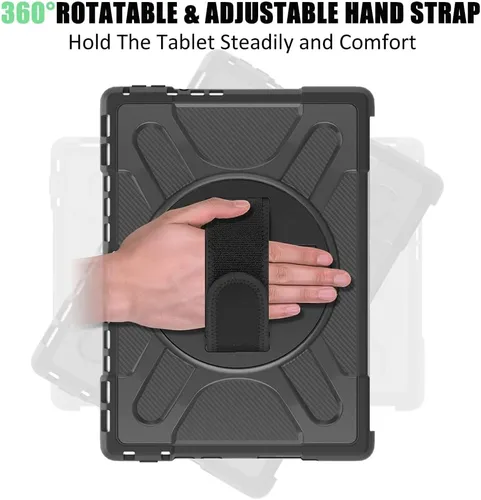 Vista 3 de ZenRich Funda Surface Pro 8 13 pulgadas 2021, zenrich Funda Resistente para Surface Pro 8 con Soporte de Pata Giratoria de 360 Grados y Correa