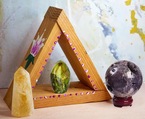 Vista 3 de AMOYSTONE Piedra de preocupación pulida de ópalo verde natural para aliviar la ansiedad, piedra preciosa de reiki de cristal curativo de mano
