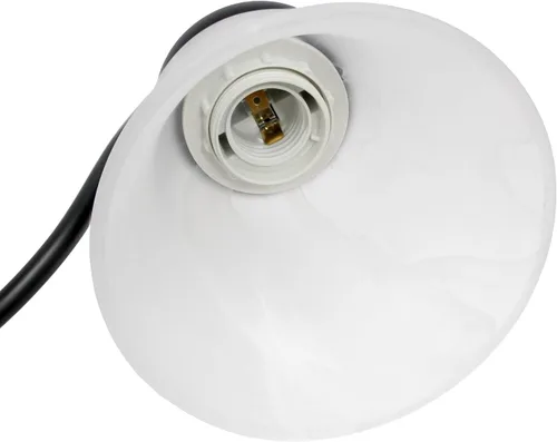 Vista 9 de Simple Designs VT1023-BLK 19.25 pulgadas clásicas 3 luces de metal y mármol esmerilado blanco con forma de campana de vidrio con forma de campana