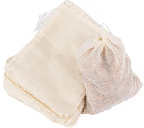 Vista 12 de AUEAR, Bolsas de sopa de algodón reutilizables con cordón para café, medicina china, bolsa de té, colar hierbas, estopilla, caldo de huesos, 4"x6
