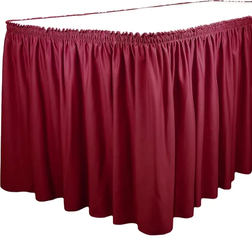 Vista 18 de TableLinensforLess Faldón de mesa de poliéster, altura de mesa (13 pies, plisado, bosque)