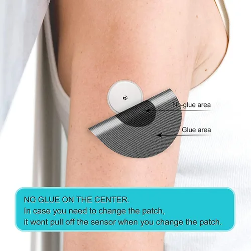 Vista 3 de Cubiertas de sensor para Freestyle Libre, 30 parches adhesivos para sensor impermeables y a prueba de sudor, cinta de sobreparche para sensor CGM