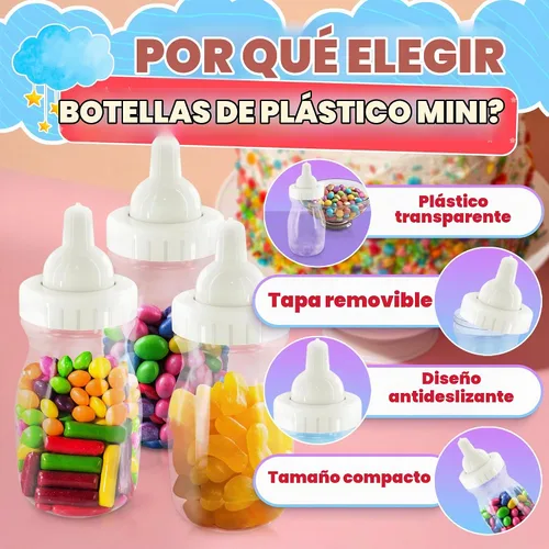 Vista 3 de Botellas pequeñas transparentes rellenables, 24 piezas para mamá
