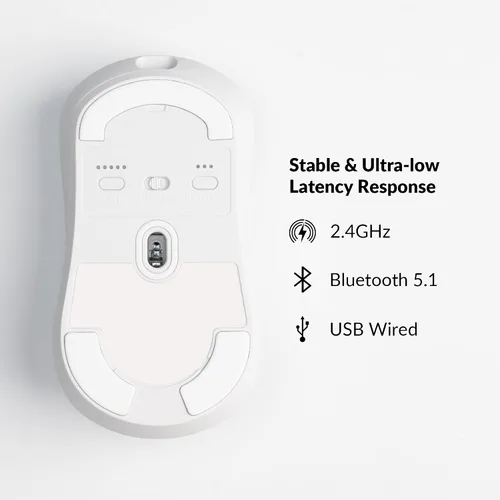 Vista 3 de Keychron M3 Mini Ratón Inalámbrico Óptico, Ratón para Juegos Bluetooth 5.1/2.4 GHz/Con Cable, Sensor Programmable PixArt 3395 con hasta 26,000 DPI