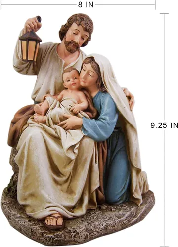 Vista 6 de CBC Group Avalon Gallery - Figura de resina de Adviento y Navidad, 9.25 pulgadas, Blessed Holy Family