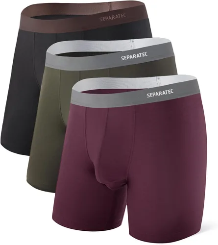 Vista 16 de Separatec - Calzoncillos tipo bóxer para hombres con bolsillo, de rayón de bambú que absorbe la humedad, ropa interior transpirable para hombres A1