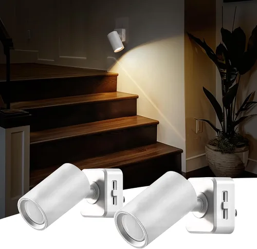 Vista 8 de L LOHAS LED Luces nocturnas enchufables a la pared, [paquete de 2] focos de pared para interiores con sensor de luz, luces nocturnas ámbar