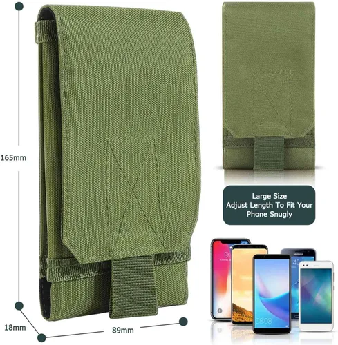Vista 6 de Funda táctica para cinturón para teléfonos de hasta 6.5 pulgadas con compatibilidad MOLLE