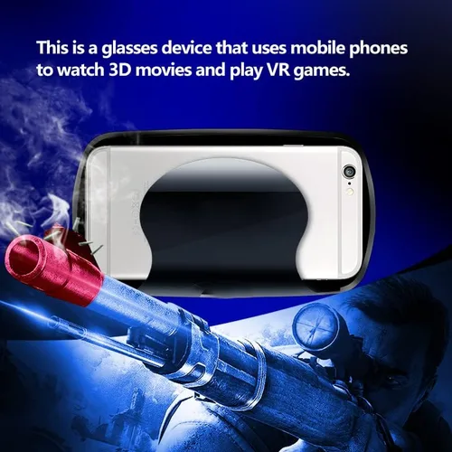 Vista 7 de VR Headset with Controller VR Glasses Compatible with 50-70inches iPhone Android 3D HD Virtual Reality Headset with Anti-Blue Light Eye Protected