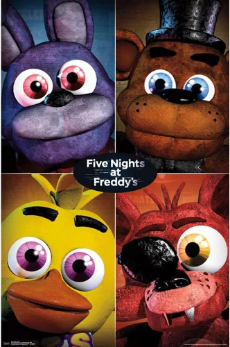 Vista 16 de Trends International Five Nights at Freddy's - Póster de pared cuádruple, 14.725 x 22.375 pulgadas, versión con marco de madera tipo granero