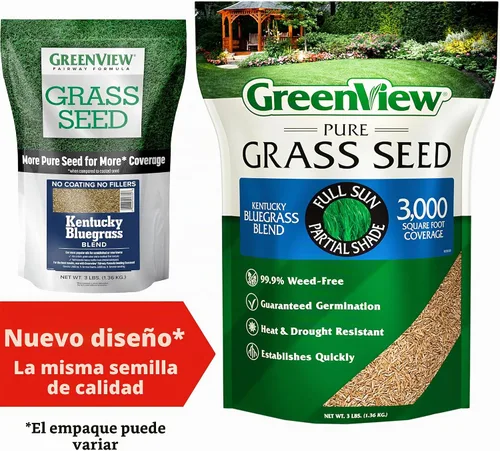 Vista 2 de GreenView Pure Grass Seed Kentucky Bluegrass Blend, bolsa de 3 libras