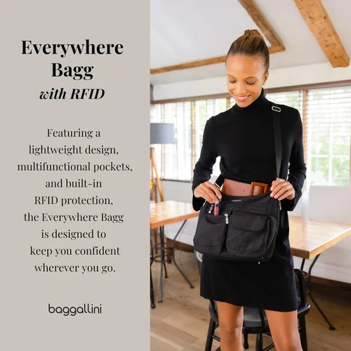 Vista 111 de Baggallini womens Everywhere Bagg Crossbody Women 11x9 Lightweight Nylon Hobo Water-resistant Travel Bag W/Rfid