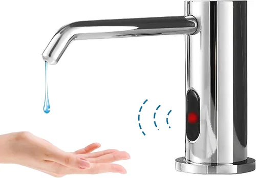 Vista 8 de Dispensador automático de jabón sin contacto para cocina y baño, dispensador de jabón eléctrico comercial integrado, sensores infrarrojos mejorados