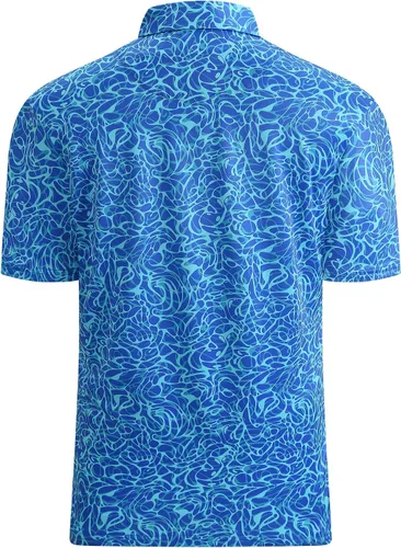 Vista 2 de Esabel.C Camisas de golf para hombre, ajuste seco, manga corta, estampado de manga corta, absorbe la humedad