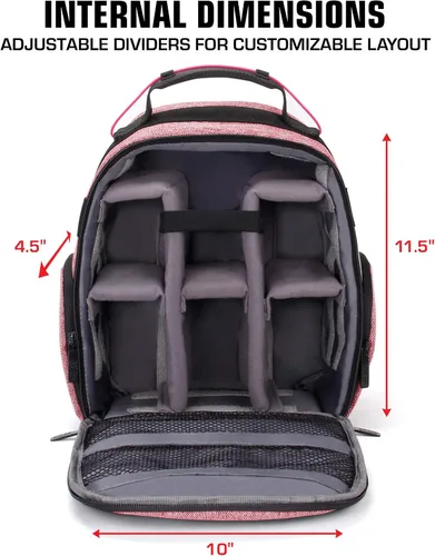 Vista 2 de USA GEAR Funda para auriculares VR mochila de realidad virtual con compartimentos interiores personalizables compatibles con Oculus Quest 2 VR