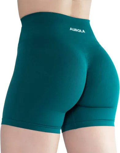 Vista 4 de Aurola Intensify - Pantalones cortos de entrenamiento para mujer, sin costuras, para gimnasio, yoga, correr, deporte, ejercicio activo, fitness