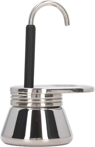 Vista 8 de CHICIRIS Cafetera para estufa, olla de moca ligera de acero inoxidable de una sola boquilla para acampar al aire libre, uso doméstico