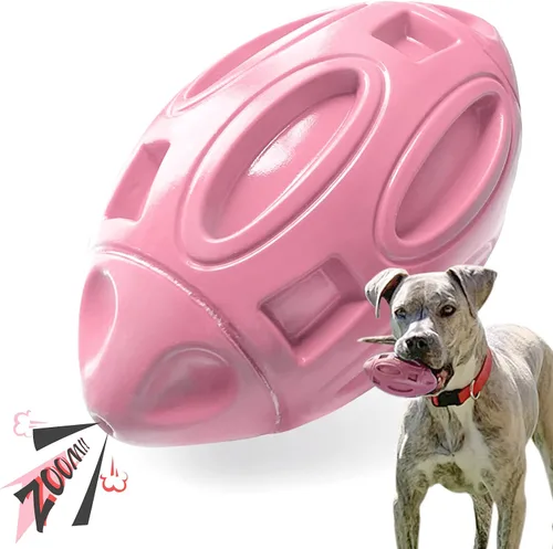 Vista 10 de EASTBLUE Juguetes para perros con sonido para masticadores agresivos: Bola de goma para cachorros con chirriador, juguete para mascotas casi