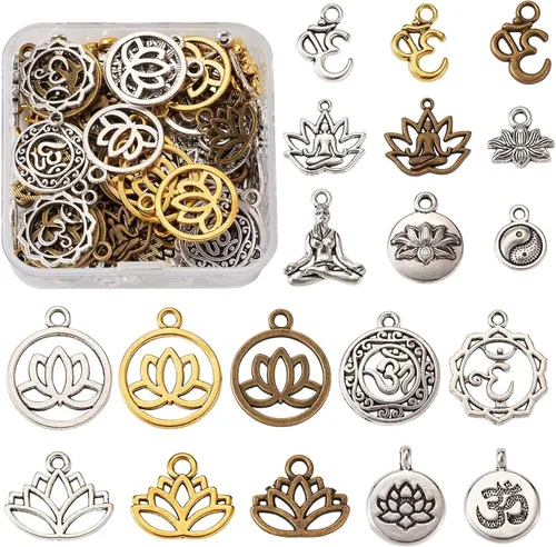 Vista 24 de Craftdady Colgantes de aleación de plata antigua estilo tibetano, bonitos dijes colgantes de metal, colgantes de animales vintage, dijes colgantes