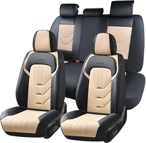 Vista 39 de Coverado Funda de asiento de automóvil, funda de asiento delantero para automóvil, protector de asiento de automóvil de cuero impermeable, fundas