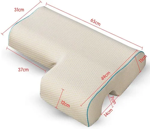 Vista 3 de Trendy Moon - Almohada arqueada de espuma viscoelástica para parejas, almohada arqueada con espuma viscoelástica de rebote lento para descansar