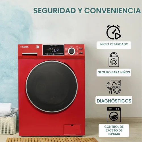 Vista 4 de Equator - Combo de lavadora y secadora compacta todo en uno, Merlot