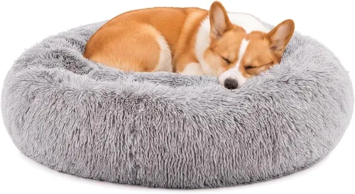 Vista 10 de DUMOS Cama para perro XL de 37.4 x 37.4 pulgadas para uso en interiores 2-Gris