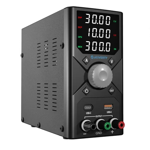 Vista 11 de Fuente de alimentación de CC variable, 0-30V 0-10A Fuente de alimentación de banco regulada de CC con pantalla LED de 4 dígitos de alta precisión
