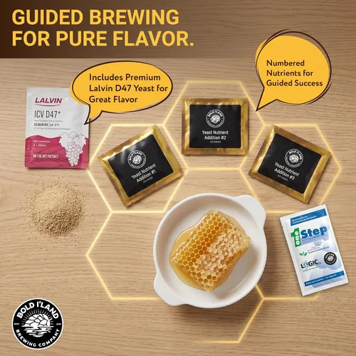 Vista 9 de Kit completo de fabricación de hidromiel para principiantes con levadura e ingredientes de primera calidad - Kit de inicio de elaboración de cerveza