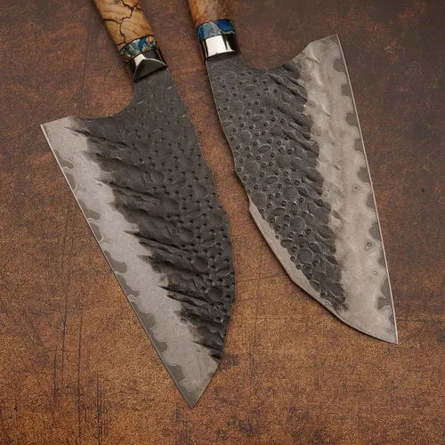 Vista 7 de Cuchillo de cocina chino de acero Skd11 forjado, cortador de mano profesional de 8.5 pulgadas, picador afilado de alta dureza, para carne y verduras