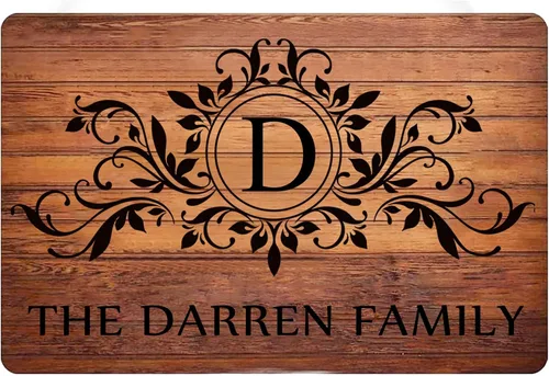 Vista 6 de Letreros personalizados personalizados con nombre de familia, círculo inicial para puerta delantera, nombre personalizado, arte de pared