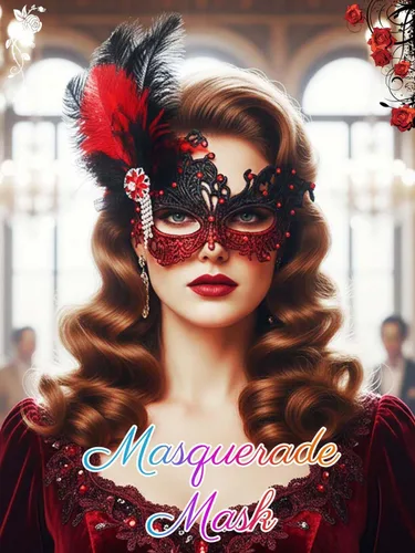 Vista 5 de Campsis Máscara de mascarada para mujer, máscara de plumas para mascarada, máscara de encaje veneciano con diamantes de imitación