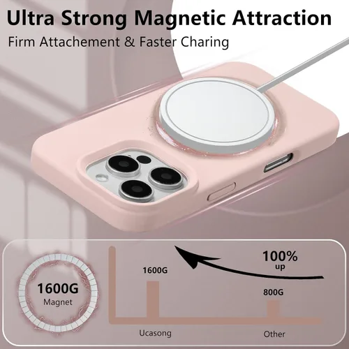 Vista 222 de Funda magnética de silicona para iPhone 13 Pro, color blanco antiguo [Compatible con Magsafe] [Forro de microfibra suave antiarañazos], funda