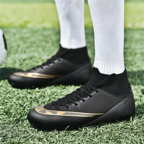 Vista 5 de MDPCX Zapatos de fútbol unisex competitivos para hombres y mujeres, para interiores y exteriores, botas de fútbol atlético, césped, equipo Mundial