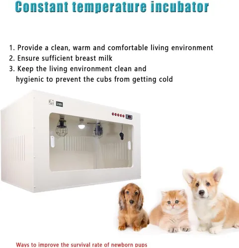 Vista 2 de Pet Incubator Box Large Pet Brooder Nursery with Heating, Brooders and Incubators, Puppy Cat Incubator, Intelligent Constant Temperature Animal
