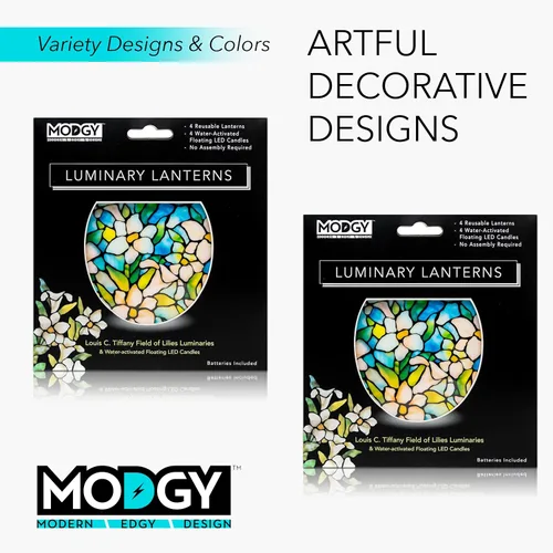 Vista 5 de MODGY Portavelas de Linterna LED Luminaria - Lámparas Decorativas de Plástico para Interiores y Exteriores para Centro de Mesa de Boda, Velas