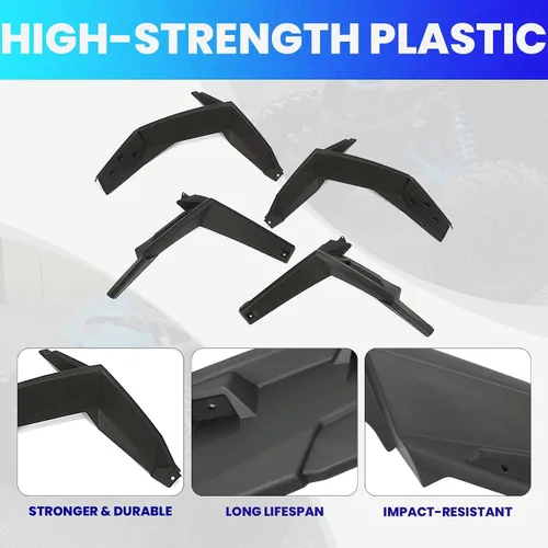 Vista 4 de KUAFU Fender Flare - Protector contra salpicaduras compatible con Polaris RZR Trail 900 EPS UTV 2014-2024, protectores de barro, protección contra