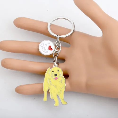 Vista 7 de FUSTMW Llavero Golden Retriever para amantes de los perros, regalo para dueños, regalo de Golden Retriever