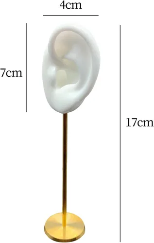 Vista 6 de Colaxi 2 soportes de exhibición de pendientes duraderos de silicona suave modelo de oreja humana
