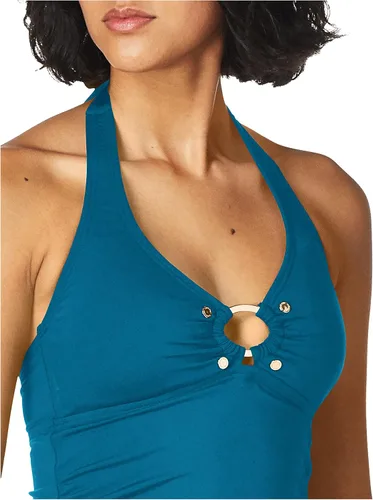 Vista 2 de Calvin Klein Top tankini halter con agujero de anillo para mujer